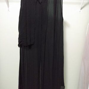 Pure silk button down shirt dress